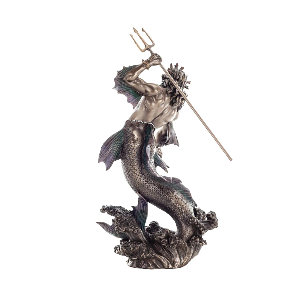 Poseidon — God of Olympus — Bronze-Finish Statue – 28.5 cm – view 2