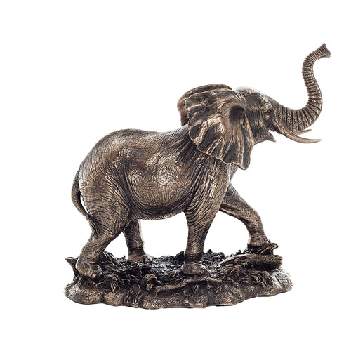 African Elephant – Bronze-Finish Resin Statue – 16 cm – view 1