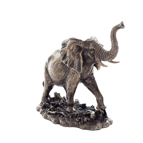 African Elephant – Bronze-Finish Resin Statue – 16 cm – view 2