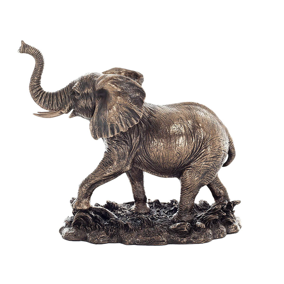 African Elephant – Bronze-Finish Resin Statue – 16 cm – view 3