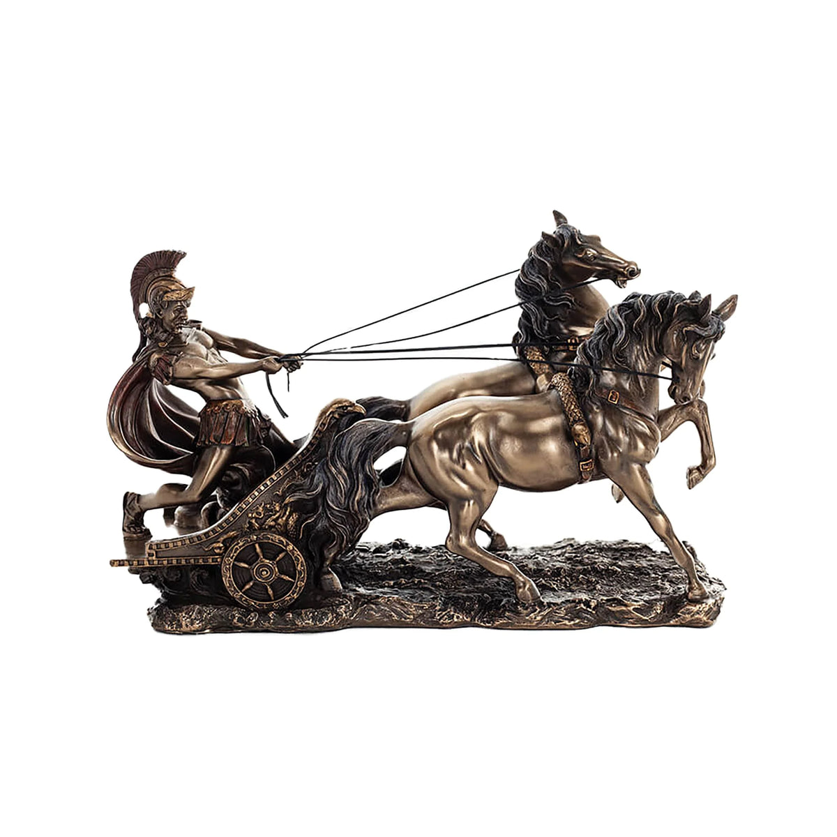 Achilles in a War Chariot — Veronese Design Bronze Finish Statue, 26 × 17 cm – view 1
