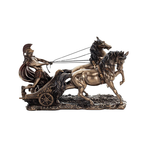 Achilles in a War Chariot — Veronese Design Bronze Finish Statue, 26 × 17 cm – view 1