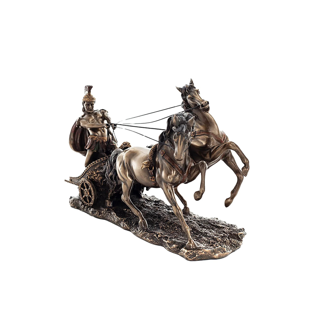 Achilles in a War Chariot — Veronese Design Bronze Finish Statue, 26 × 17 cm – view 2