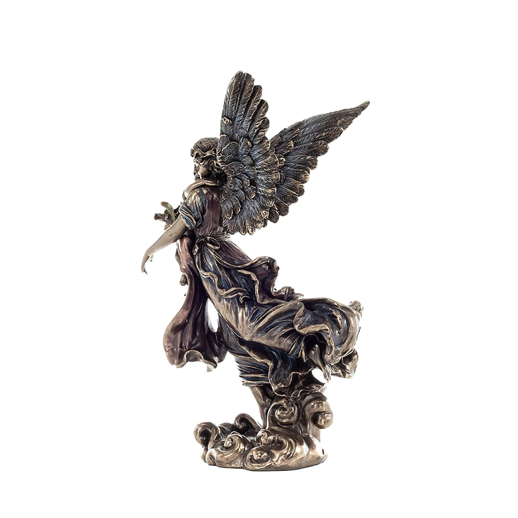 Guardian Angel with a Child – Bronze-Finish Statue – 27 cm – view 2
