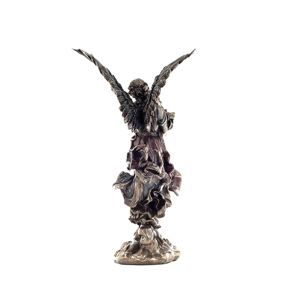 Guardian Angel with a Child – Bronze-Finish Statue – 27 cm – view 3