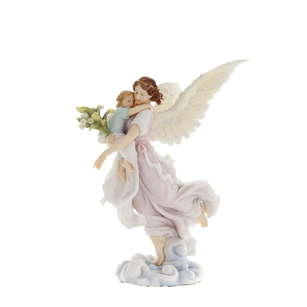 Guardian Angel with Child – Resin Statue – 27 cm – view 1