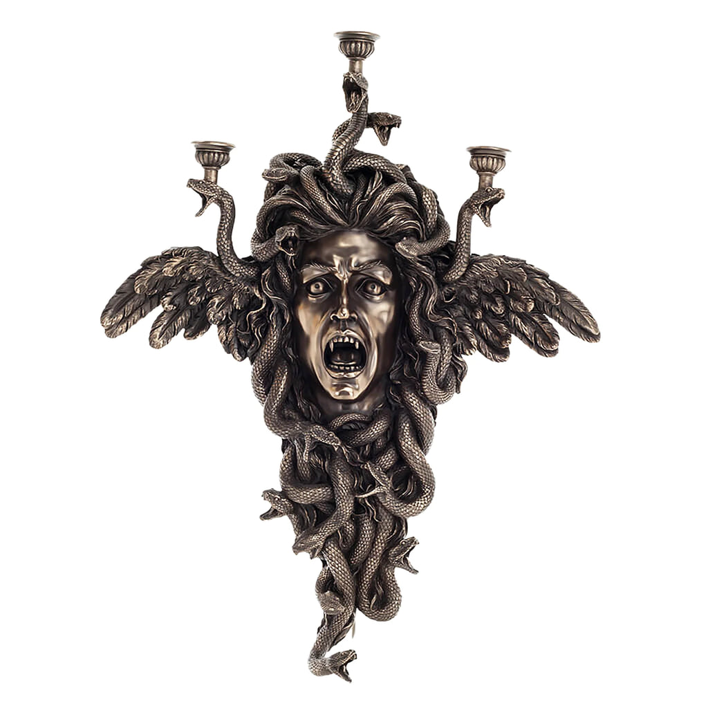 Medusa Wall Candle Holder — Bronze-Finish Candle Holder, 61.5 × 50 cm – view 1