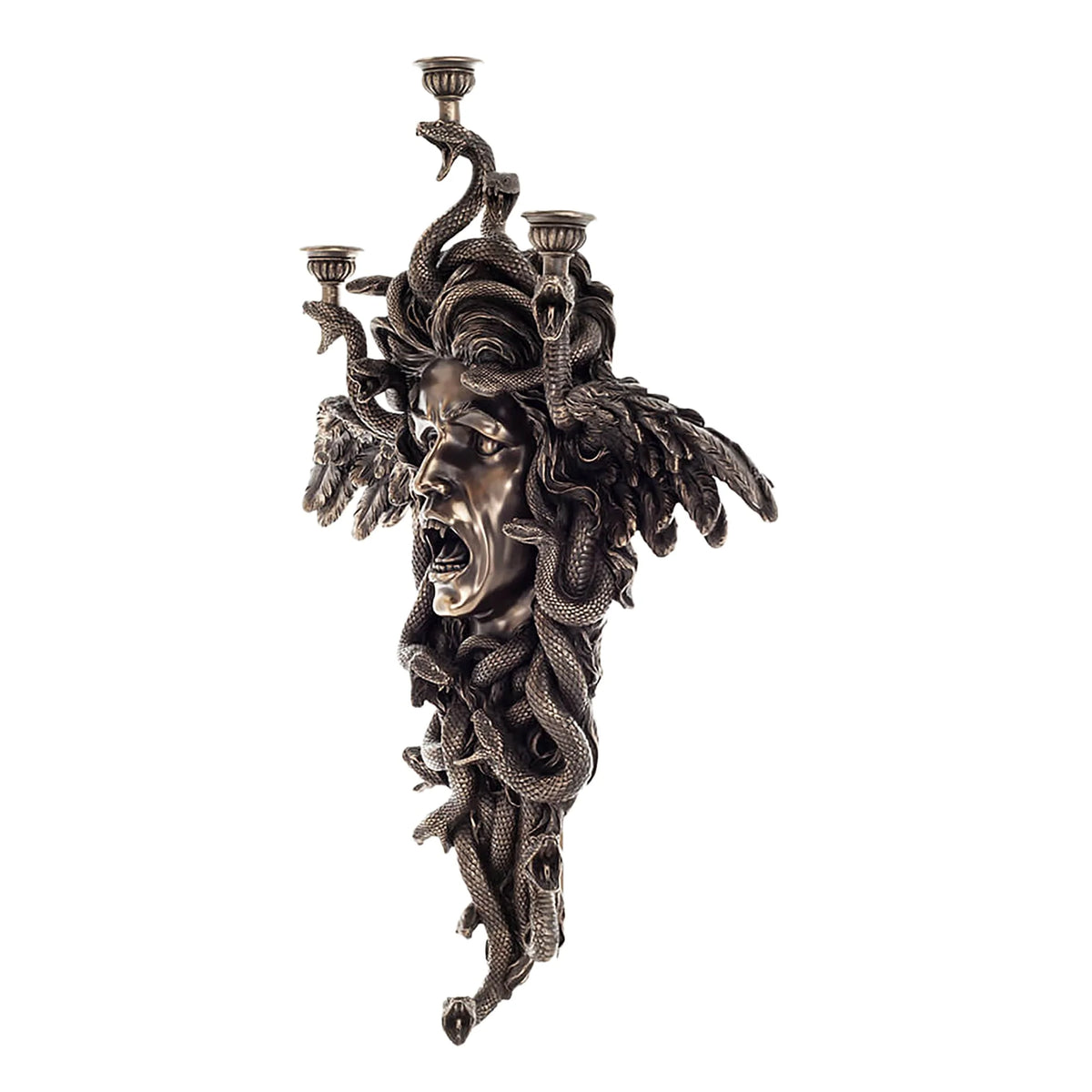 Medusa Wall Candle Holder — Bronze-Finish Candle Holder, 61.5 × 50 cm – view 2