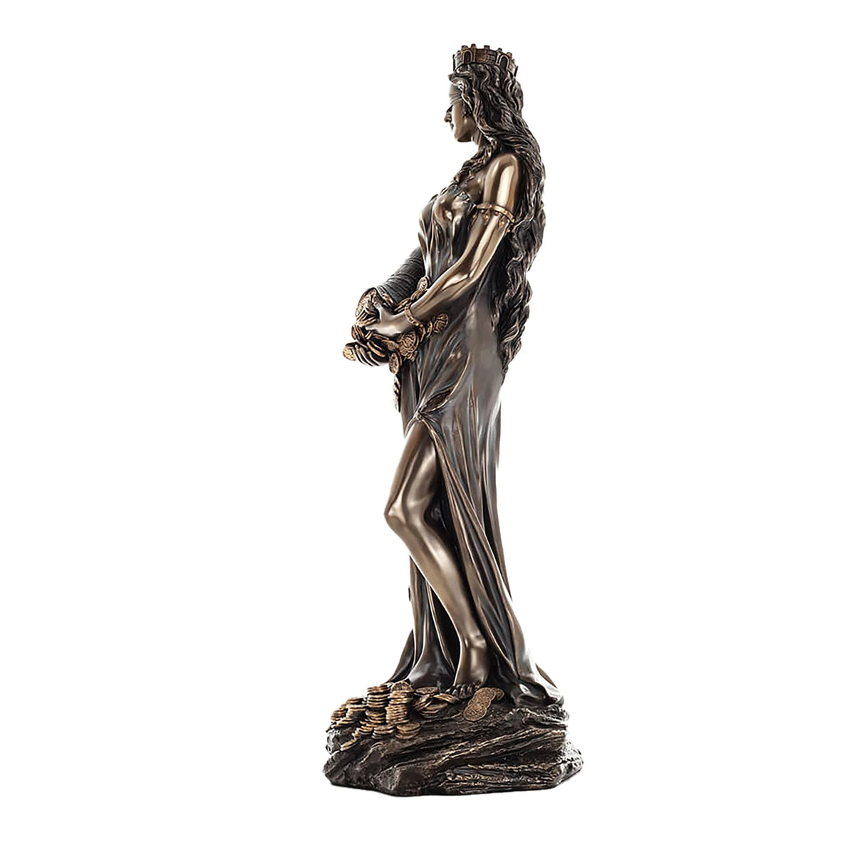 Fortuna – Roman Goddess of Fortune – Bronze-Finish Statue – 71 cm – view 2