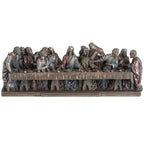 The Last Supper, Inspired by da Vinci – Bronze-Finish Resin Statue – 23.5 × 8.5 cm – view 1