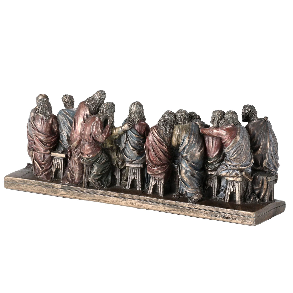 The Last Supper, Inspired by da Vinci – Bronze-Finish Resin Statue – 23.5 × 8.5 cm – view 2