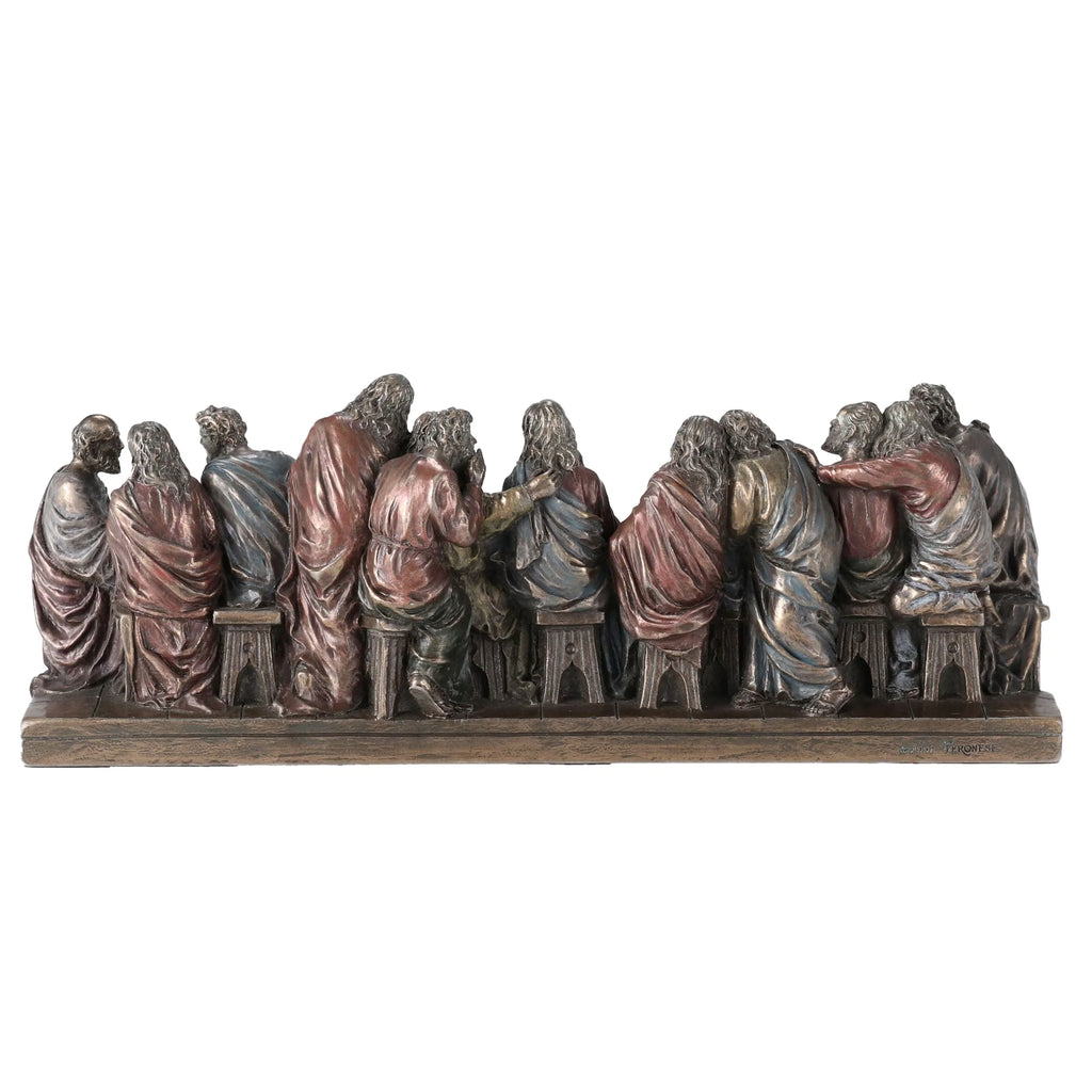 The Last Supper, Inspired by da Vinci – Bronze-Finish Resin Statue – 23.5 × 8.5 cm – view 3