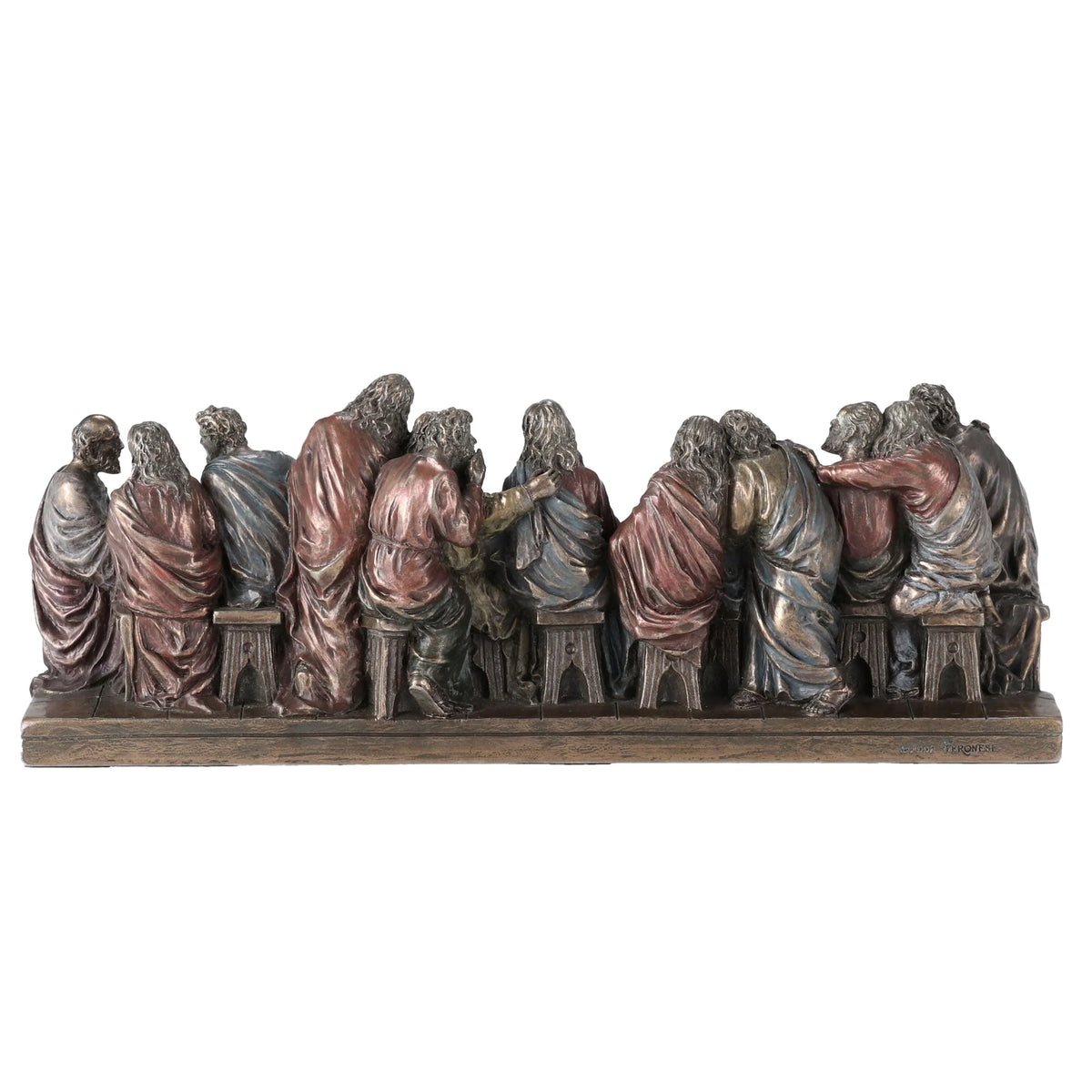 The Last Supper, Inspired by da Vinci – Bronze-Finish Resin Statue – 23.5 × 8.5 cm – view 3