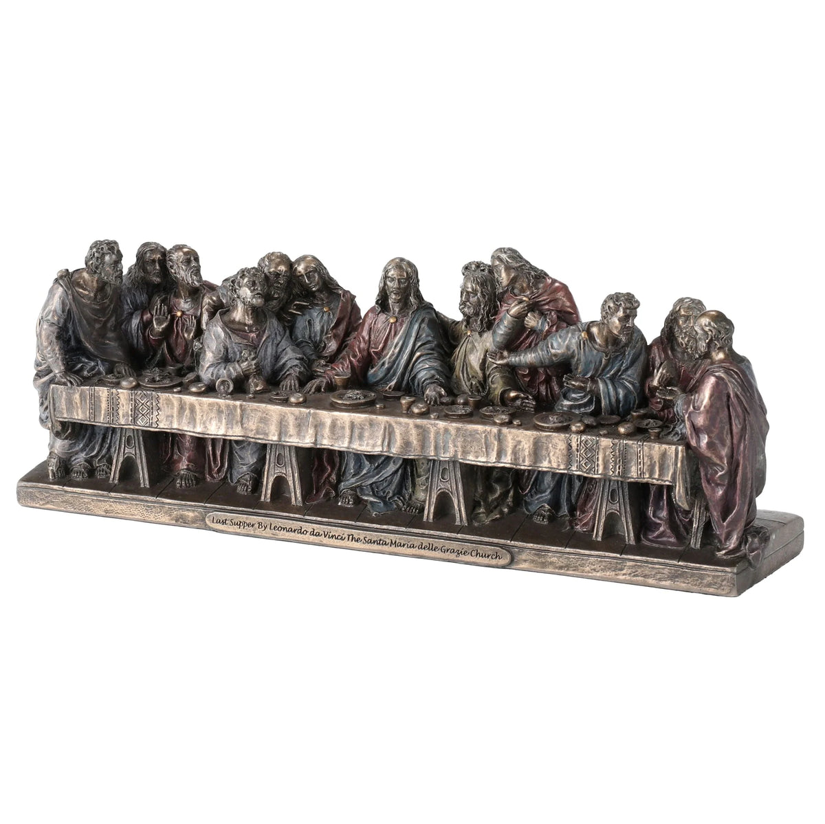 The Last Supper, Inspired by da Vinci – Bronze-Finish Resin Statue – 23.5 × 8.5 cm – view 5