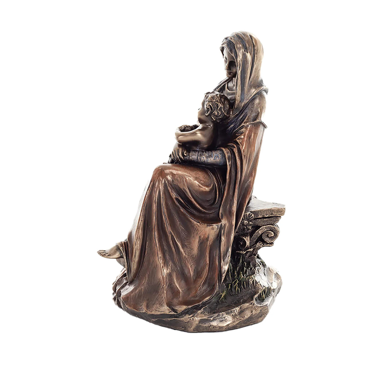 Virgin Mary with the Christ Child — Bronze-Finish Statue, 17 cm – view 2