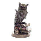 Owl with Quill and Books — Bronze-Finish Statue, 23 cm – view 1