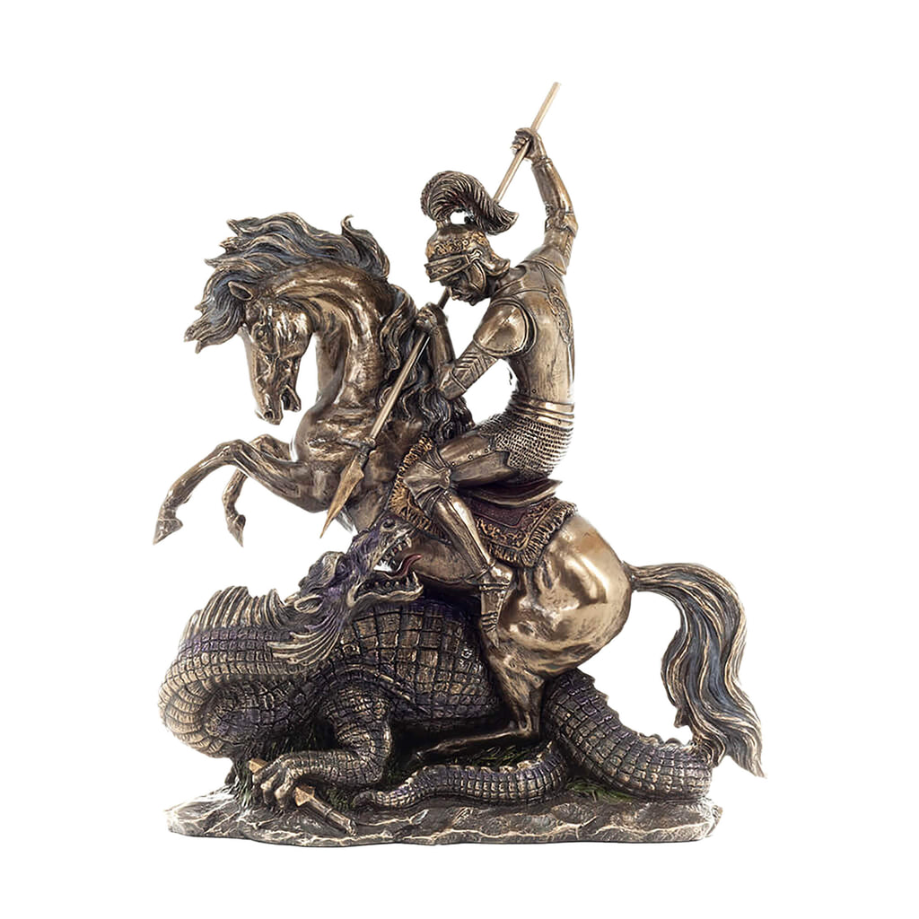 Saint George and the Dragon – Bronze-Finish Statue – 31.5 cm – view 1