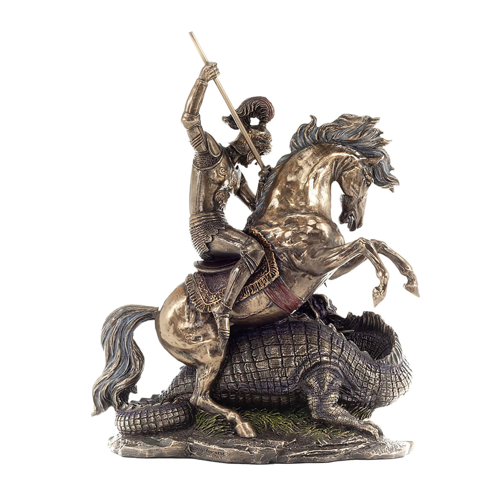 Saint George and the Dragon – Bronze-Finish Statue – 31.5 cm – view 3