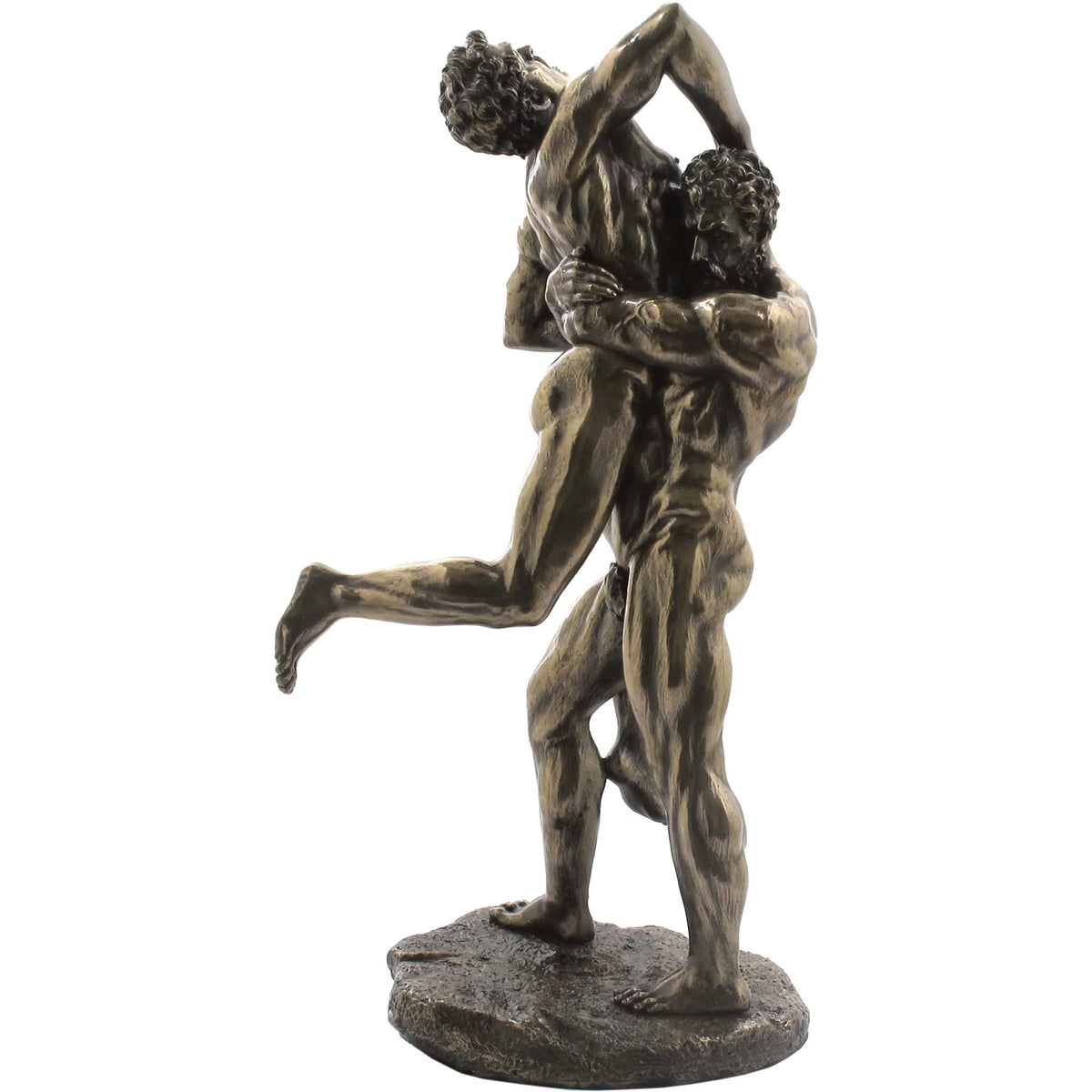 Heracles and Antaeus — Wrestling Scene — Bronze-Finish Statue, 27.5 cm – view 1