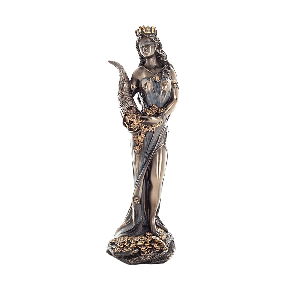 Fortuna — Roman Goddess of Fortune — Bronze-Finish Statue – 18.5 cm – view 1