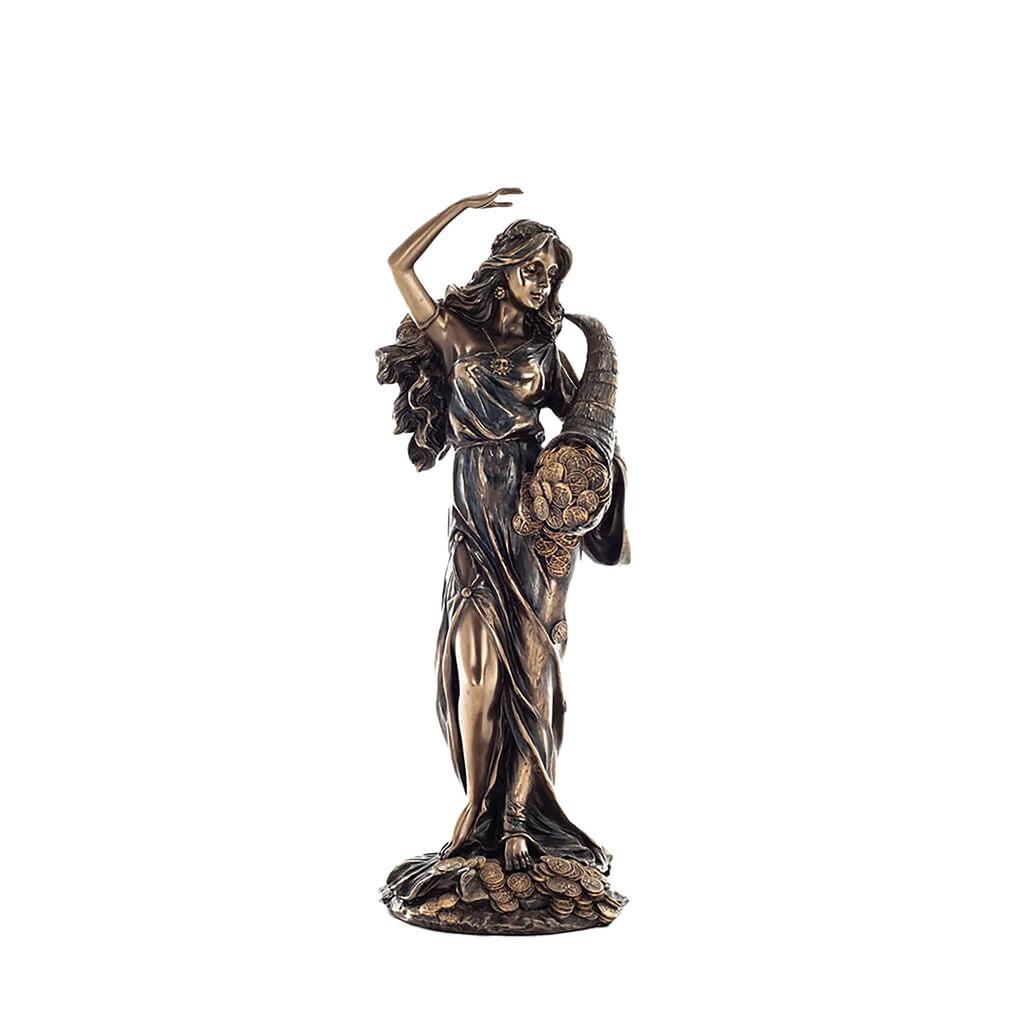 Fortuna, Roman Goddess of Fortune – Bronze-Finish Resin Statue – 28 cm – view 1