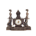 Table Clock with Two Female Figures — Bronze-Finish Decorative Clock – 30 × 36 cm – view 1