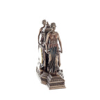 Table Clock with Two Female Figures — Bronze-Finish Decorative Clock – 30 × 36 cm – view 2