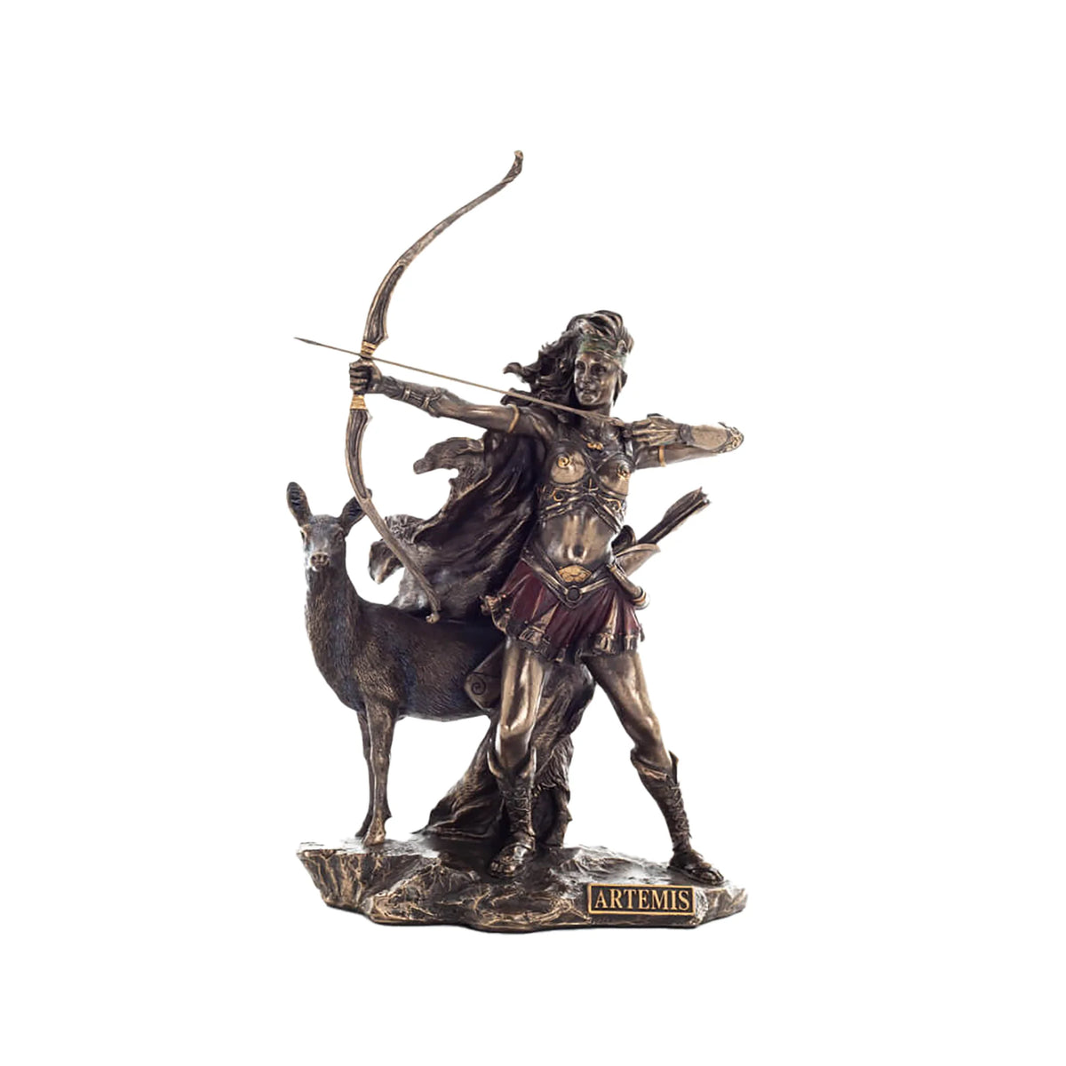 Artemis, Goddess of the Hunt and Wildlife – Bronze-Finish Resin Statue – 31 cm – view 1