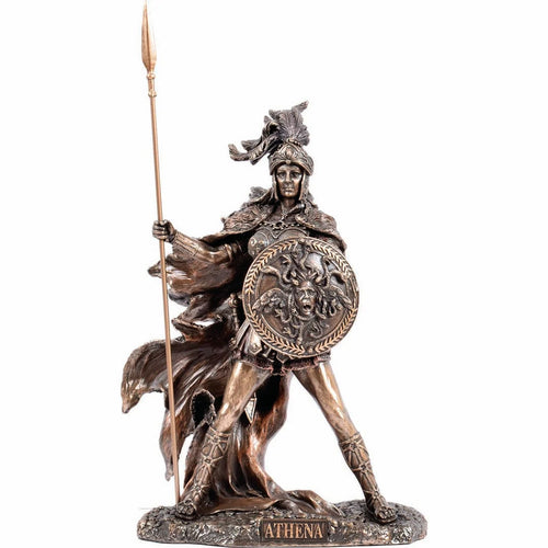 Athena — Goddess of Wisdom and War — Bronze Finish Statue, 26 cm – view 1