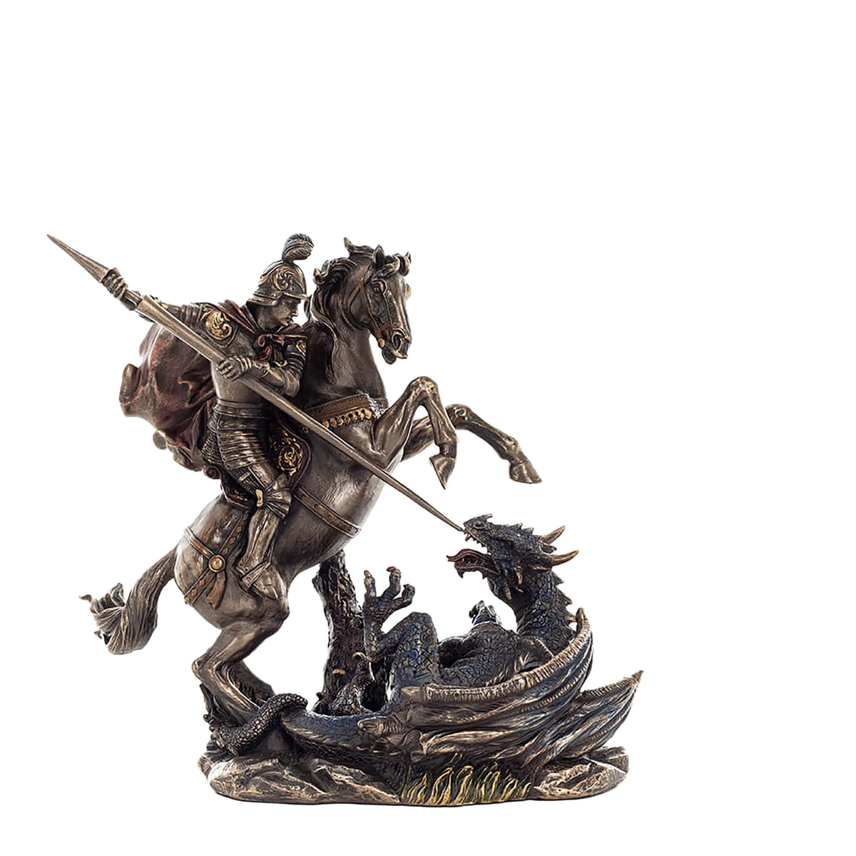 Saint George and the Dragon — Bronze-Finish Statue – 23 × 21 cm – view 1