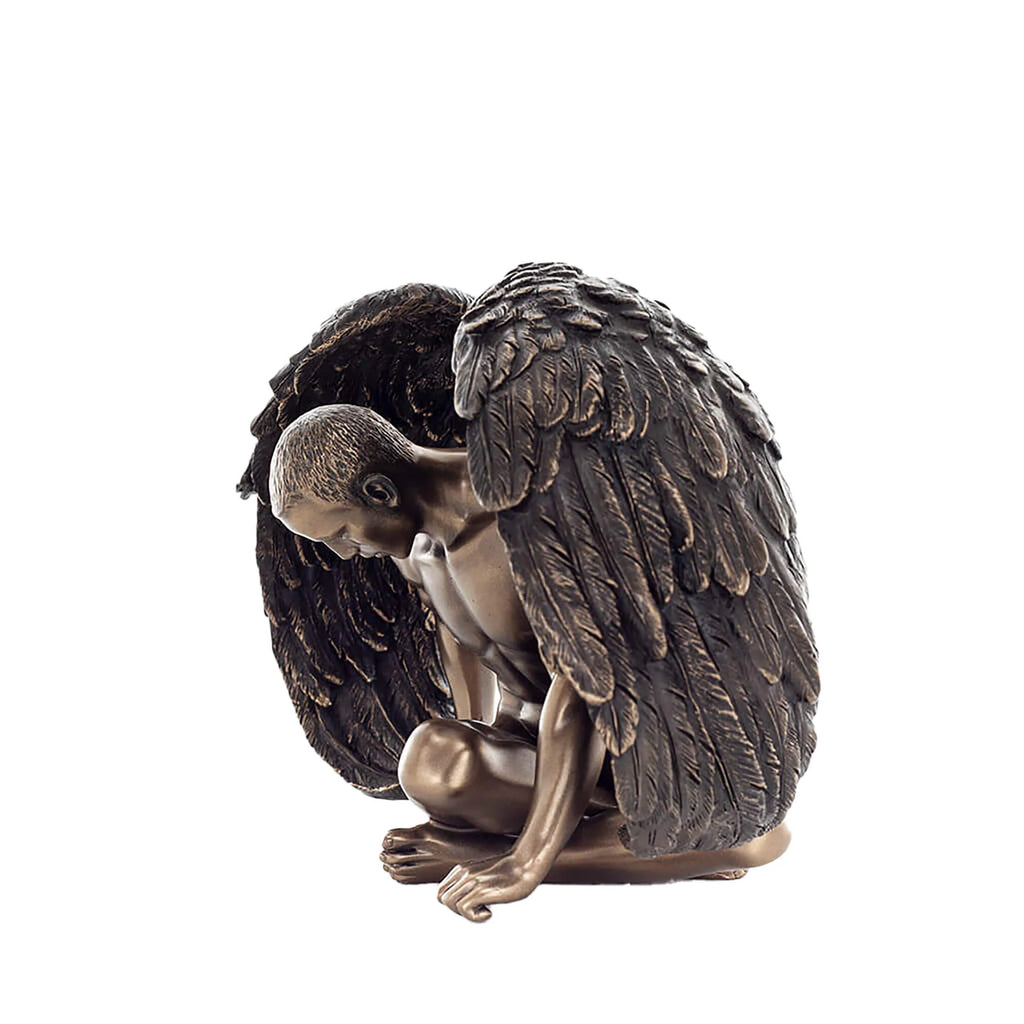 Fallen Angel – Sorrow and Redemption – Bronze-Finish Statue – 20 × 14 cm – view 2