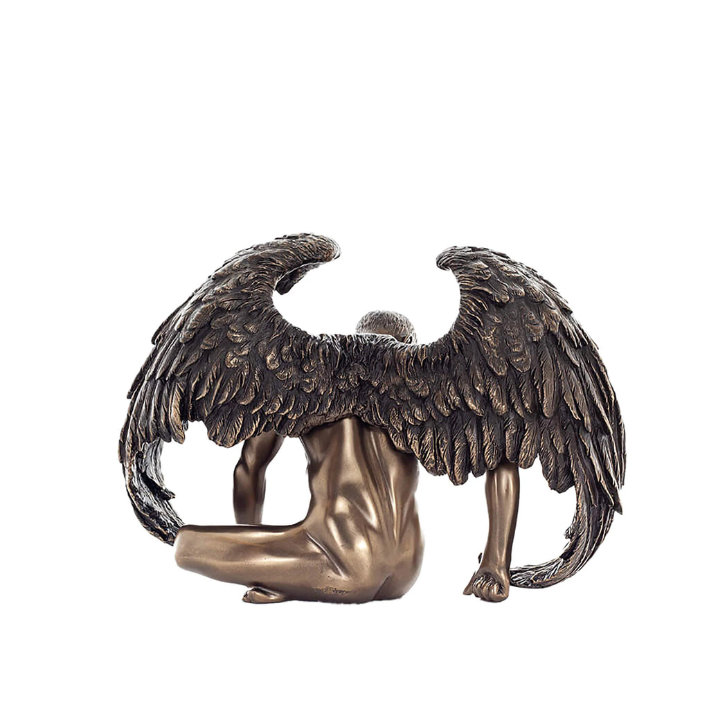 Fallen Angel – Sorrow and Redemption – Bronze-Finish Statue – 20 × 14 cm – view 3
