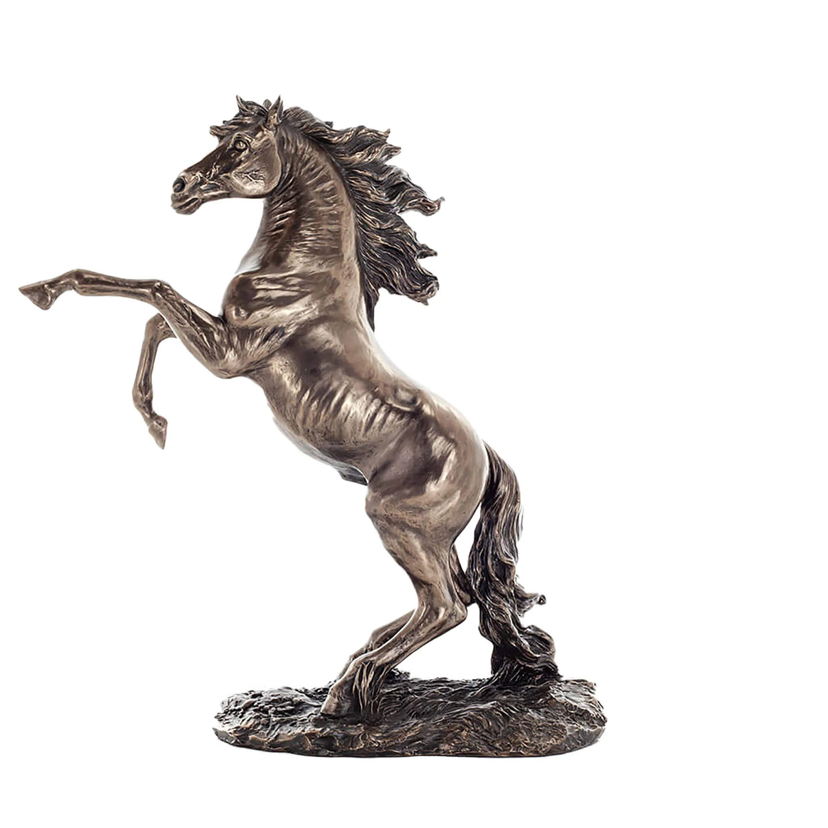 Rearing Horse – Bronze-Finish Resin Statue – 28 × 31 cm – view 1