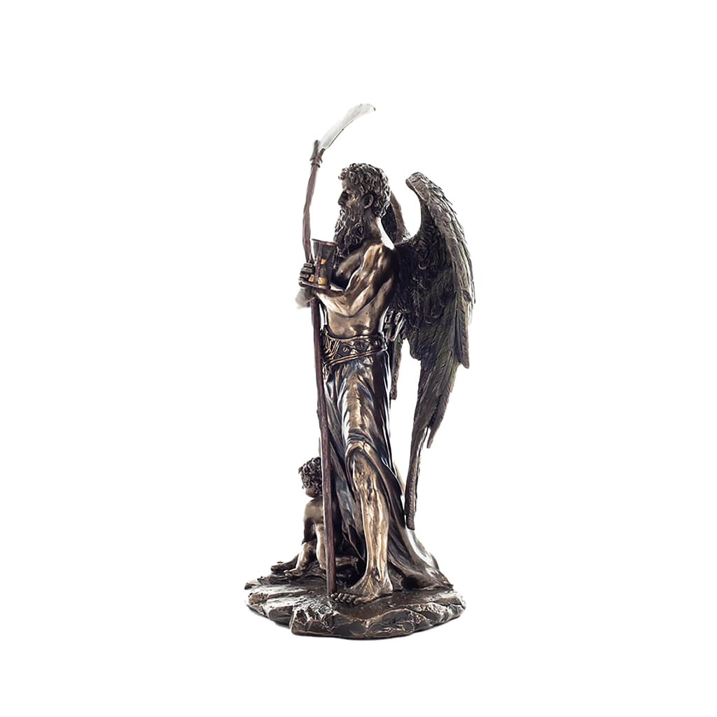 Chronos – Father Time – Bronze-Finish Statue – 27.5 cm – view 2