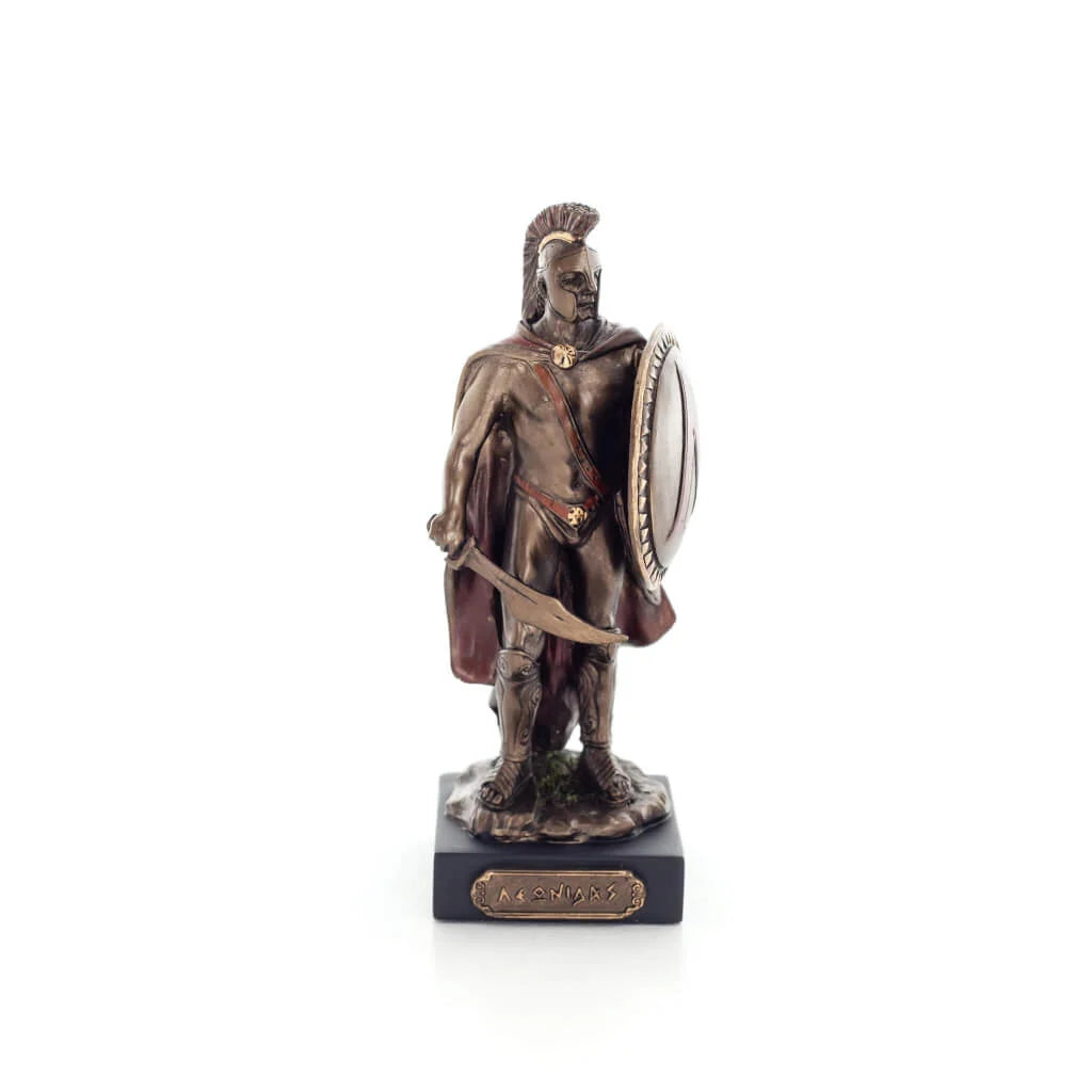 Leonidas, King of Sparta – Bronze-Finish Resin Statue – 12 cm – view 1