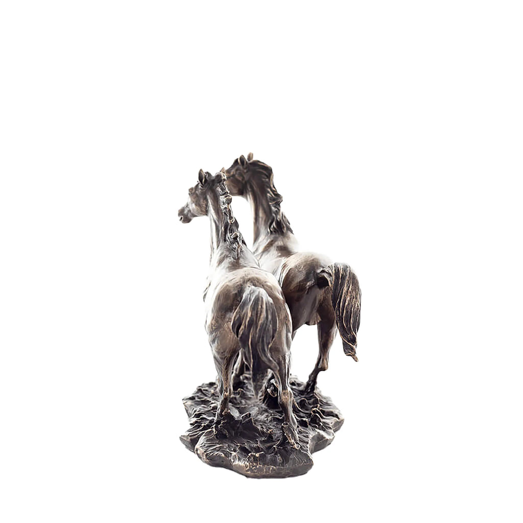 Galloping Horses – Bronze-Finish Resin Statue – 28 × 16 cm – view 2