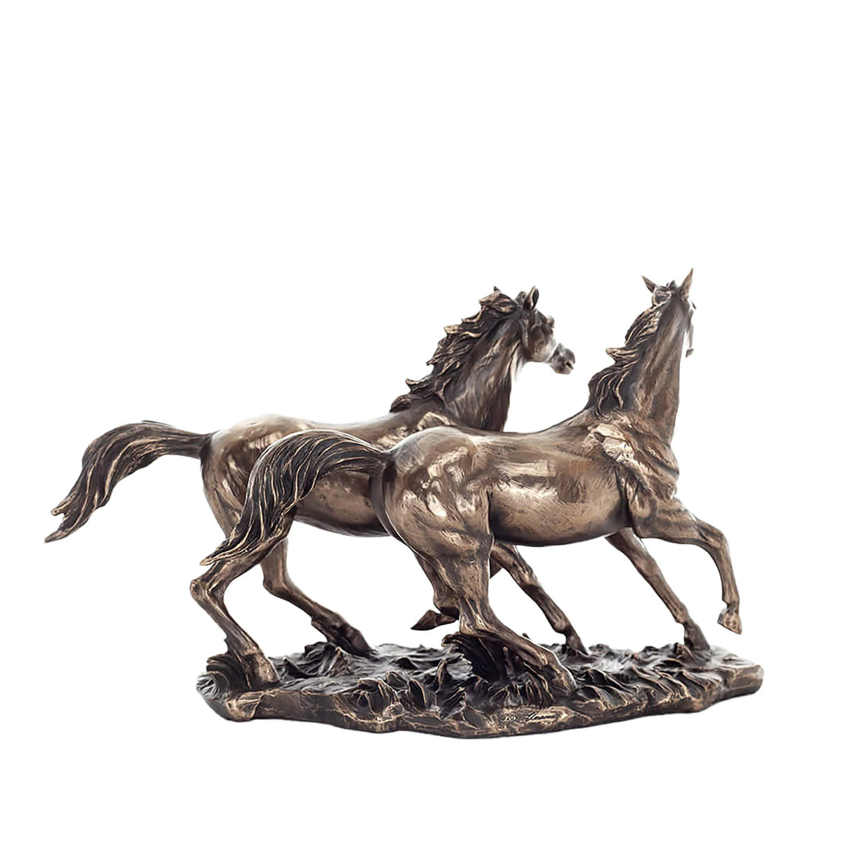 Galloping Horses – Bronze-Finish Resin Statue – 28 × 16 cm – view 3
