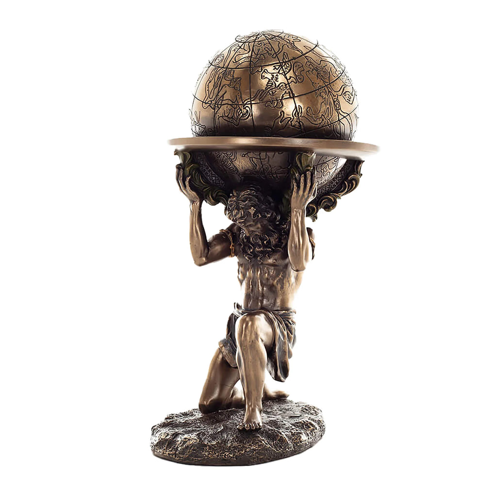 Atlas, Titan of Greek Mythology – Bronze-Finish Resin Statue – 23.5 cm – view 1