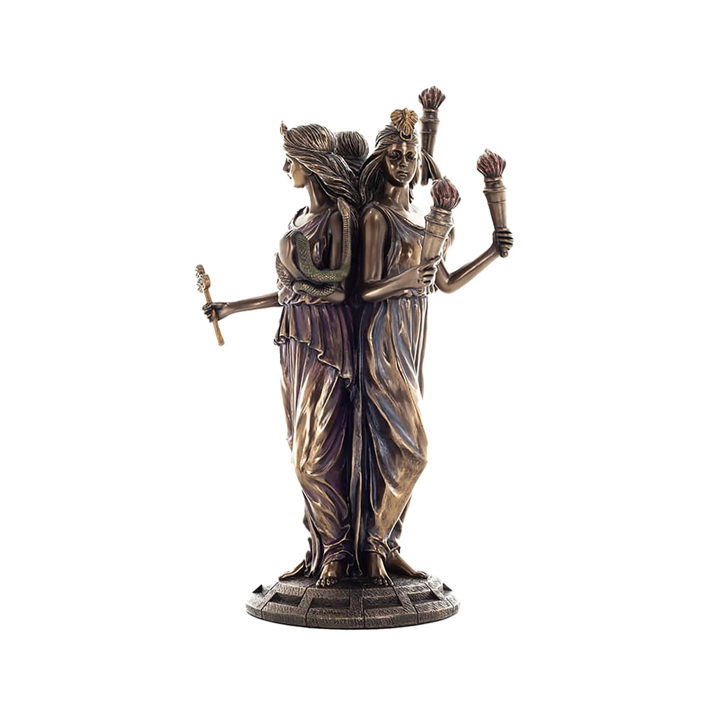 Hecate — Goddess of Magic and the Moon — Bronze-Finish Statue – 30 cm – view 2