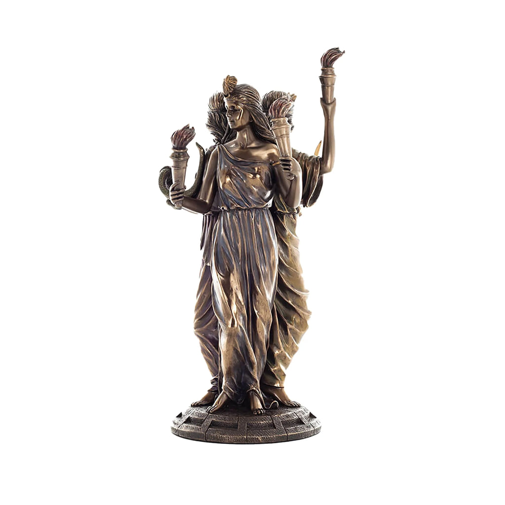 Hecate — Goddess of Magic and the Moon — Bronze-Finish Statue – 30 cm – view 3
