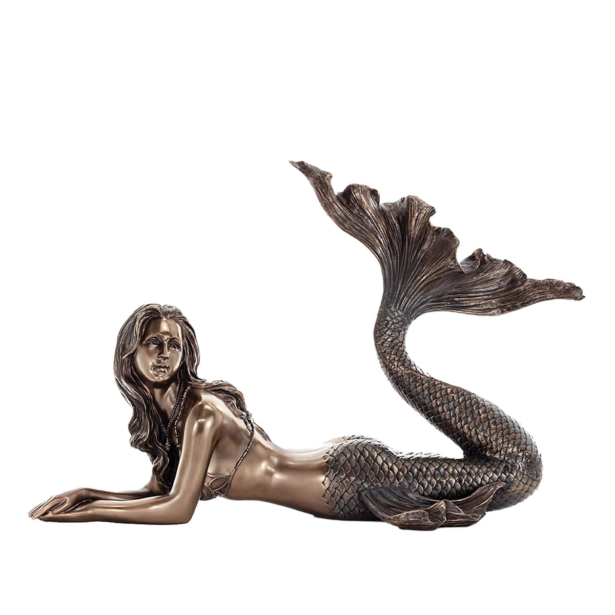 Mermaid — Siren of the Sea — Bronze Finish Statue, 67 × 25 × 44 cm – view 1