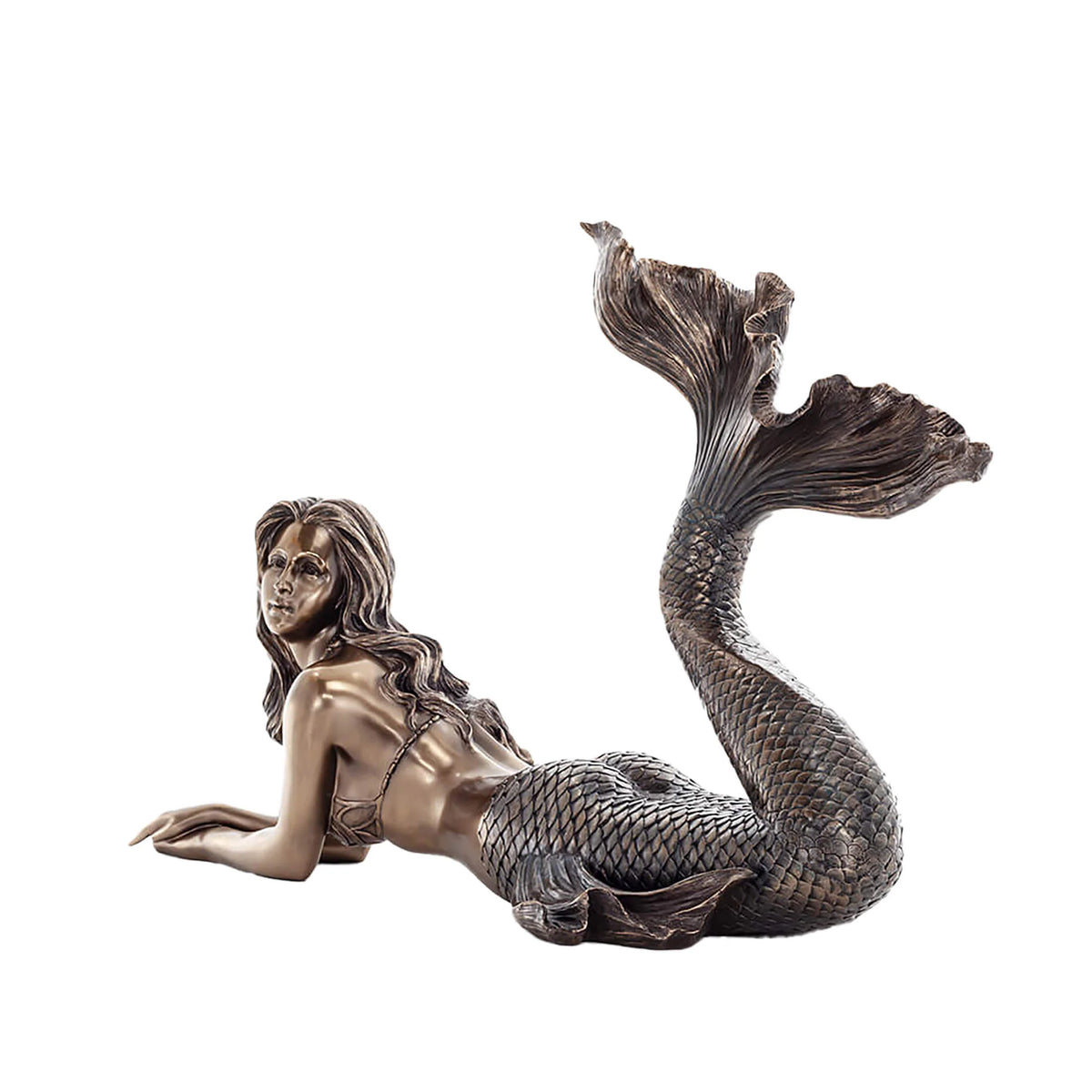 Mermaid — Siren of the Sea — Bronze Finish Statue, 67 × 25 × 44 cm – view 2