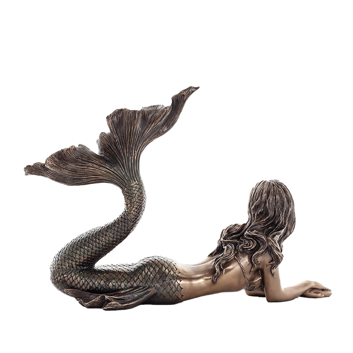 Mermaid — Siren of the Sea — Bronze Finish Statue, 67 × 25 × 44 cm – view 3