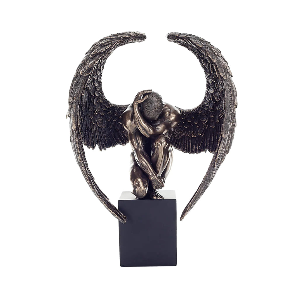 Fallen Angel — Sorrow and Redemption — Bronze-Finish Statue, 25.5 cm – view 1