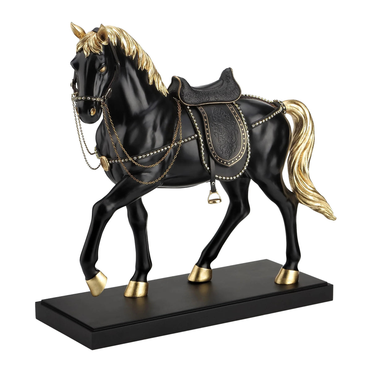 Stallion – Black Statue – 48 × 51 cm – view 1