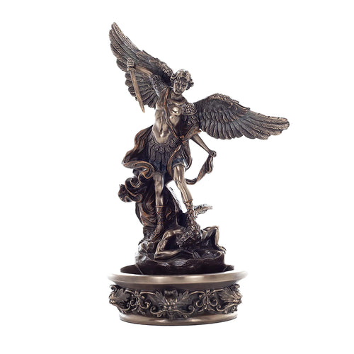 Archangel Michael Bronze-Finish Holy Water Font – 21 cm – view 1