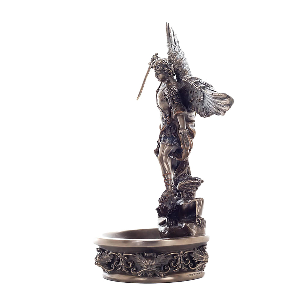 Archangel Michael Bronze-Finish Holy Water Font – 21 cm – view 2
