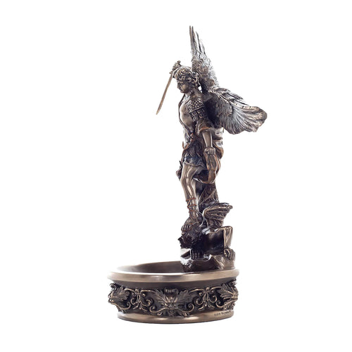 Archangel Michael Bronze-Finish Holy Water Font – 21 cm – view 2