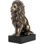 Seated Lion — Bronze-Finish Statue, 22.3 × 16 cm – view 1