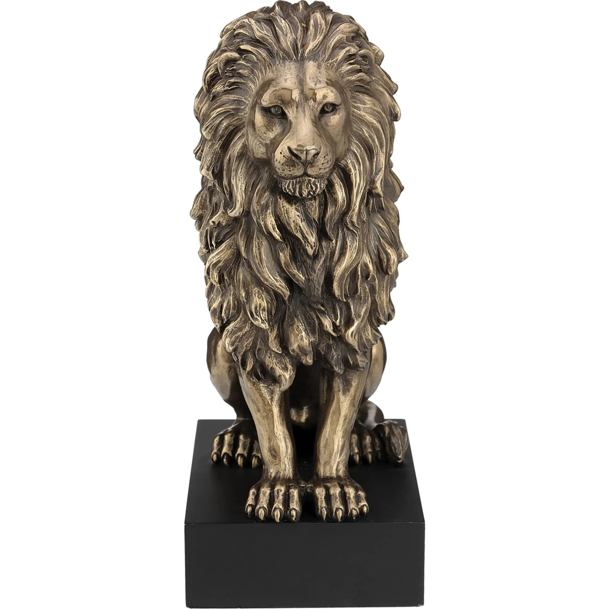 Seated Lion — Bronze-Finish Statue, 22.3 × 16 cm – view 2
